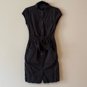 Marc Jacobs Tie Waist Cotton Dress - Washed Black